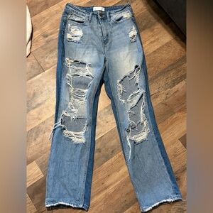 Vervet Distressed Blue Women's Jeans The OG High Rise Straight Size 26 30 inseam